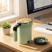 Mug à café à agitation magnétique automatique 2026, version améliorée, base détachable, auto-agitant, couvercle en plastique ABS, poignée, intelligent numérique