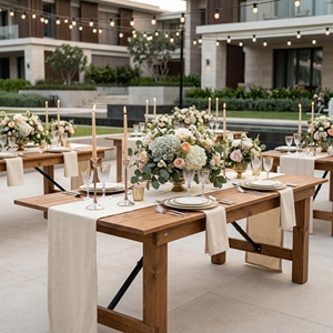 Table pliante robuste de 8 pieds, style rustique, en pin, pour les événements de <span class=keywords><strong>mariage</strong></span>, la restauration et le mobilier commercial - Product Image 4