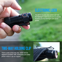 Senter Mini EDC Portabel MT10 Super Terang 1050LM Tahan Air IP68 Jarak Sinar 155M Bahan Aluminium Alloy Isi Ulang USB-C