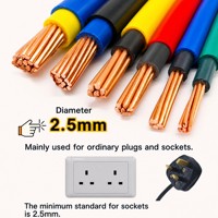 Fil électrique en cuivre BV BVR de première qualité, 2,5 mm, 4 mm, ignifuge, câble de construction pour câblage de studio