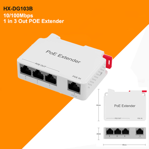 Extenseur PoE en plastique monté sur rail IEEE802.3AF/AT 30W 100Mbps 1 entrée 3 sorties 10/100Mbps 250m pour caméra CCTV - Product Image 4