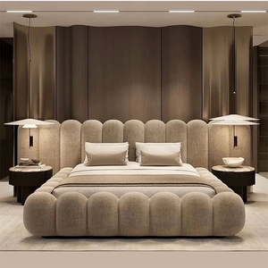 Двуспальные кровати NOVA с обивкой из ткани, мебель для спальни King и <span class=keywords><strong>Queen</strong></span>, современные роскошные деревянные каркасы кроватей King Size - Product Image 6