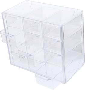 Wholesale 12 <b>Drawers</b> Deskrop <b>Organizer</b> Acrylic Case Transparent <b>Plastic</b> Storage Box for Jewelry Cosmetic DIY Crafts Office - Product Image 1