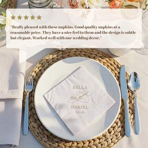 Servilletas de Cóctel Personalizadas con Temática de Boda, Servilletas Personalizadas para Pizza, Bar, Fiesta, Compromiso, Cena de Práctica - Product Image 5