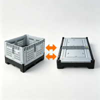 Bacs de rangement en plastique HDPE avec couvercles, robustes, revêtement poudré gris, capacité 1000 kg, assemblés pour le transport logistique
