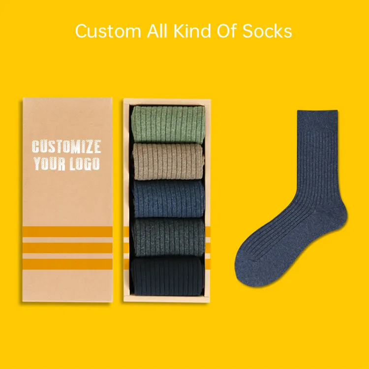 Customized Patterned Premium Sublimation Luxury Black White Face Printed Unisex Woven Stripes Cushion Crew Custom Logo Socks