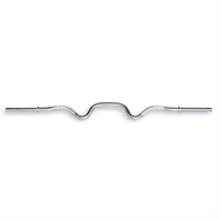 TOPTONS Fitness 120cm Super EZ Triceps Curl Barbell Bar Avec Spin Colliers Tige Courbée En Acier Chrome Poids Fileté Standard Bar