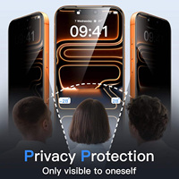 Protection d'écran en verre de confidentialité anti-rayures à couverture intégrale de qualité supérieure avec impression soyeuse à 28 degrés pour iPhone 18 16 17 15 Duo Plus Pro Max