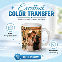 Mug à café en verre givré avec revêtement par sublimation OEM moderne, 11 oz, réutilisable, portable, logo personnalisé, cadeau