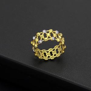 Anillo de Moda al por Mayor Jxx, Anillo de Hombre Chapado en Oro de 24K, Joyería Hueca, Anillo de Boda de Oro para Mujer - Product Image 3