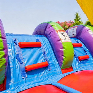 Château gonflable avec trois toboggans, château de saut pour enfants, aire de jeux extérieure pour les fêtes d'anniversaire - Product Image 5