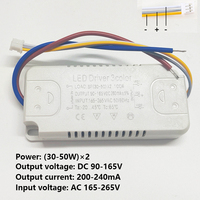 Driver LED EBY 240mA 12-24W/20-40W/30-50W/40-60W SMD PCB pour éclairage de plafond, transformateurs DC36-200V 3 couleurs 3 broches AC165-265V