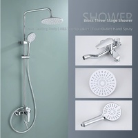 Robinet de douche thermostatique en laiton de qualité professionnelle, système de douche pluie mural avec douchette à main pour salle de bain