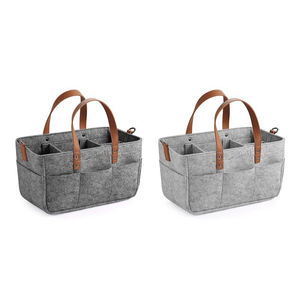 Almacenamiento de fieltro para bebé, cesta organizadora de guardería, bolsa de pañales infantil con asa, <span class=keywords><strong>Caddy</strong></span>, cambiador de pañales, portador de almacenamiento para niños, Bolsillo grande - Product Image 6