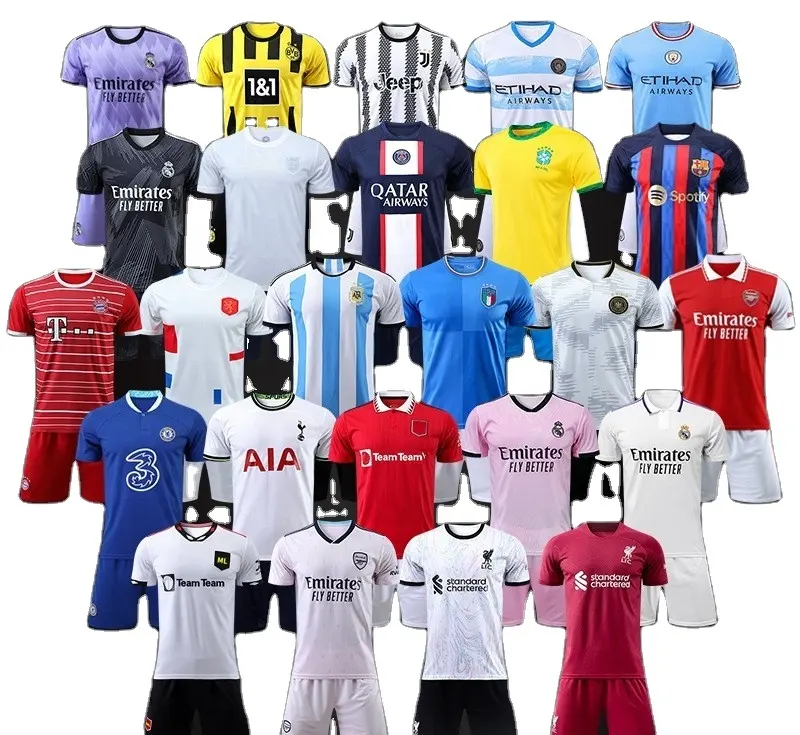 Fashion design football kits full set soccer kit small quantity custom soccer jersey set high quality football uniform