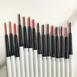 Lip Liner Matte, Pensil Lipliner Kayu Tahan Lama Label Pribadi, Lip Liner Matte Kayu dan Lipstik Set Pensil Lip Liner