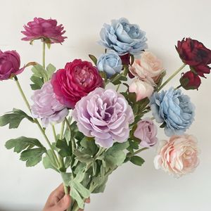 Flores Artificiales Haiyi, Peonías de Seda, Rosas de Té, Rama Individual, Decoración para Bodas y Hogar - Product Image 3