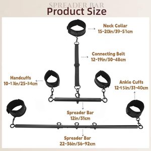 Juguetes sexuales BDSM esclavo obediencia Bondage tren <span class=keywords><strong>de</strong></span> <span class=keywords><strong>acero</strong></span> <span class=keywords><strong>inoxidable</strong></span> esparcidor ajustable esposas tobillo puños fetiche ataduras - Product Image 5