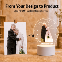 Nouvelles Idées 2027 Lampe LED USB Personnalisée avec Photos, Veilleuse Moderne, Décoration de Chambre, Cadeau Personnalisé, Acrylique 3D, Blanc Chaud 3500K