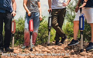 Chaise multifonctionnelle Ta-Da Série 2, 82 cm Marron Bâton de marche portable d'extérieur en aluminium Chaise à béquille - Product Image 3