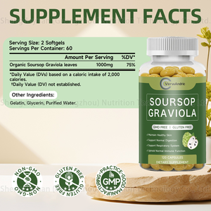 Cápsulas blandas de Graviola de Guanábana de etiqueta privada OEM, suplementos para función inmune, sistema respiratorio, soporte de digestión para adultos - Product Image 2