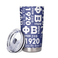 Iota Phi Lambda Sorority Yunan Harfli Baskılı Bardak, Pipetli Kapaklı, Yalıtımlı Seyahat Kupası 20oz, Ofis ve Araba İçin Kahve Kupası
