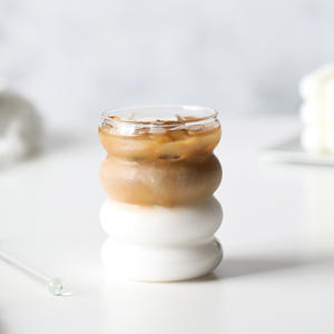 Tazas de café Caterpillar de borosilicato alto de 300ml <span class=keywords><strong>y</strong></span> 10OZ, Copas de cóctel de burbujas corrugadas de vidrio transparente resistente al calor - Product Image 5