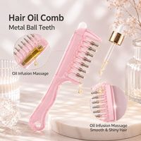 Brosse de massage du cuir chevelu portable à dents larges pour traitement de croissance capillaire, applicateur d'huile essentielle avec logo personnalisé OEM