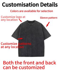 Summer-Exclusive T-Shirt aus Baumwolle Schwergewicht gewaschener klassischer Retro-Stil Loose Fit Casual Design Blank Stricks toff - Product Image 2