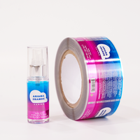 Étiquettes autocollantes transparentes personnalisées imprimées à chaud en vinyle en rouleau pour flacon de gloss ou sérum cosmétique de marque