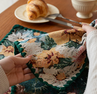 Napperons en tissu à motifs floraux rétro, très demandés, pour table à manger décorative, vente en gros pour revendeurs