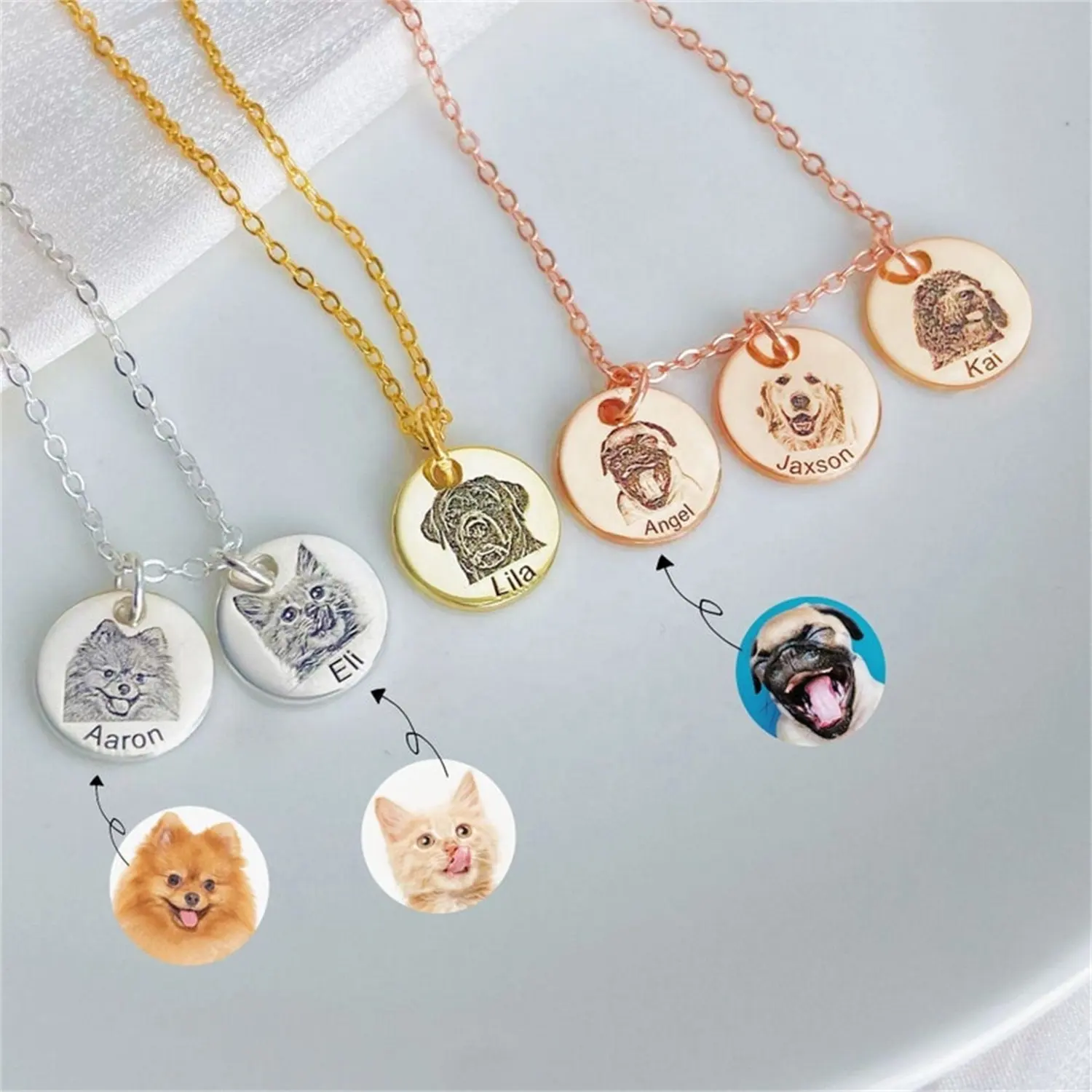 Kat Hond Id Naam Custom Gratis Graveren Gepersonaliseerde Charm Hanger Kettingen Voor Pet Cat Collar Puppy Accessoire Jewel