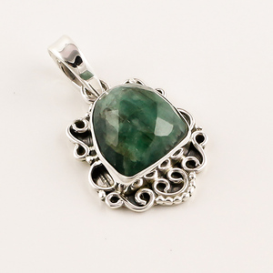 Colgante de piedras preciosas de Plata de Ley 925, joyería de plata de piedras preciosas de rubí natural, proveedor de joyas de piedras preciosas de plata antigua - Product Image 2