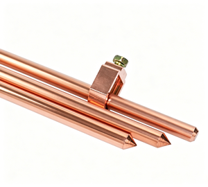 Tige de terre en acier cuivré électrolytique, longueur 1200-3000 mm, couche de cuivre de 0,25 mm d'épaisseur, anti-décapage, durée de vie 50 ans, protection contre la foudre - Product Image 3