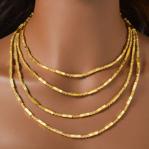 Collar de Cadena de Eslabones Chapado en Oro de 18K de Latón de Moda Zeadear, Modelo SY-N0223, para Unisex, Aniversario - Product Image 2