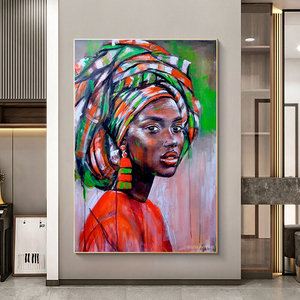 Affiches <span class=keywords><strong>et</strong></span> impressions d'art graffiti de femmes noires africaines, peintures abstraites sur toile de filles africaines, images murales décoratives - Product Image 2
