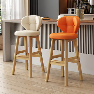 Sgabello da Bar Regolabile e Pieghevole in Bambù, Moderno e Semplice, per Uso Domestico, Sgabello Alto con Schienale per <span class=keywords><strong>Isola</strong></span> Cucina, Sedia Alta per Reception e Cassa - Product Image 3