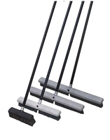 Balai à pousser en plastique robuste AF1201, 136 cm, manche long en PP, poils en nylon, brosse industrielle pour sols, garage, allée, extérieur