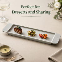 Assiette en mélamine de luxe moderne et contemporaine, forme irrégulière, avec poignées, gris spatial mat, double anse, incassable, pour buffet et usage hôtelier