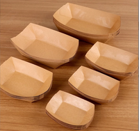 Nouveau style personnalisé boîte en forme de bateau enduit jetable à emporter boîte de frites boîte de poulet frit pour l'emballage alimentaire