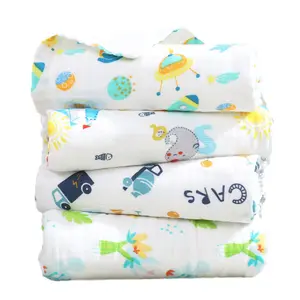 6-Layers 100% Cotton Muslin Soft Absorbent Baby Bath Towels Baby Muslin Blankets