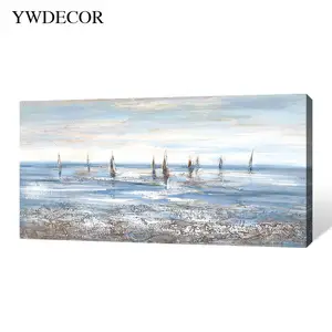 Heavy texture abstract seascape oil painting 100% hand painted by artist modern cotton canvas wall art for home decor