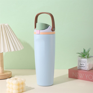 Gobelet isotherme en acier inoxydable MM, grande capacité, bouteille d'eau de sport portable, double usage, gobelet à paille rabattable pour un usage quotidien - Product Image 5