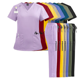 2024 사용자 정의 Oem 반팔 간호사 원피스 외과 유니폼 스크럽 유행 여성 여성 스판덱스 의료 스크럽 유니폼 - Product Image 3