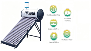 เครื่องทำน้ำอุ่นพลังงานแสงอาทิตย์หลอดสุญญากาศแรงดันแบบบูรณาการ - Product Image 4