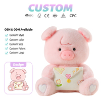 Ours, cochon ou lapin en peluche personnalisé avec lettre d'amour et pochette enveloppe fonctionnelle pour cadeau de Saint-Valentin ou d'anniversaire