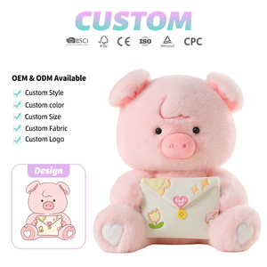 Oso, cerdo o conejo de peluche personalizado con carta de amor y sobre funcional para regalo de San Valentín o cumpleaños - Product Image 1