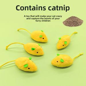 Simpatico Giocattolo per Gatti in Peluche a Forma di Topo in Poliestere Solido con Erba Gatta, Giocattolo da Masticare di Media Grandezza per Gatti, per Uso Interno/Esterno - Product Image 3