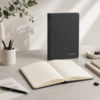 Carnet à couverture rigide haut de gamme en cuir végétalien FSC, avec logo personnalisé sur le dos, agenda professionnel personnalisé pour cadeau de bureau