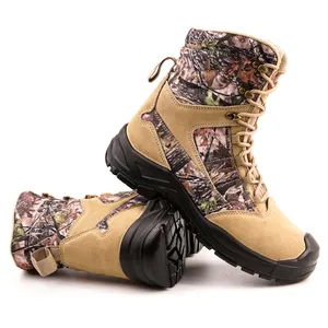 Hiver chasseur extérieur acier orteil tactique activité camouflage cheville haute bottes de sécurité pour hommes